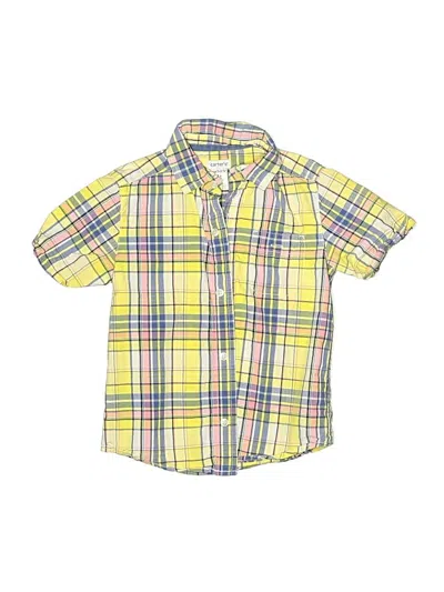 Pre-owned Carter's Kids' Short Sleeve Button Down Shirt In Yellow