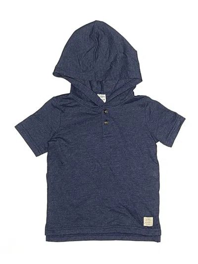 Pre-owned Carter's Kids' Short Sleeve Henley Shirt In Blue