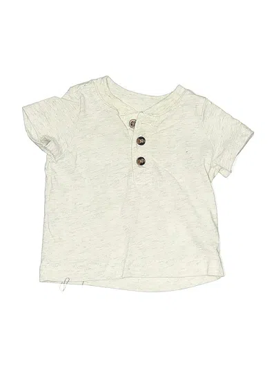 Pre-owned Carter's Babies' Short Sleeve Henley Shirt In White