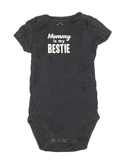 Pre-owned Carter's Babies' Short Sleeve Onesie In Black