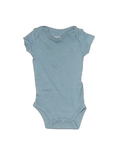 Pre-owned Carter's Babies' Short Sleeve Onesie In Blue