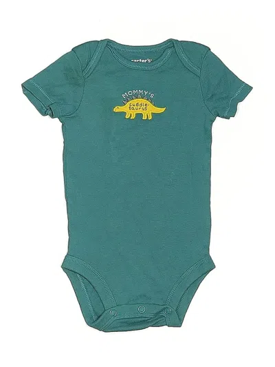 Pre-owned Carter's Babies' Short Sleeve Onesie In Blue