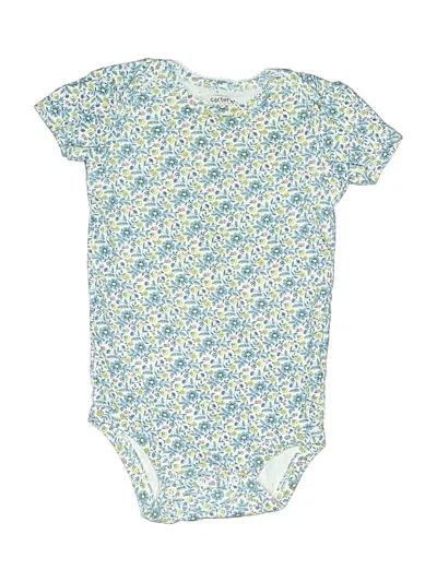 Pre-owned Carter's Kids' Short Sleeve Onesie In Blue