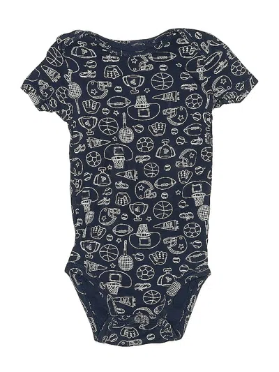 Pre-owned Carter's Kids' Short Sleeve Onesie In Blue