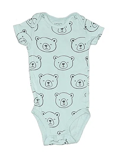 Pre-owned Carter's Babies' Short Sleeve Onesie In Blue