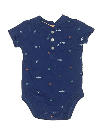 Pre-owned Carter's Babies' Short Sleeve Onesie In Blue