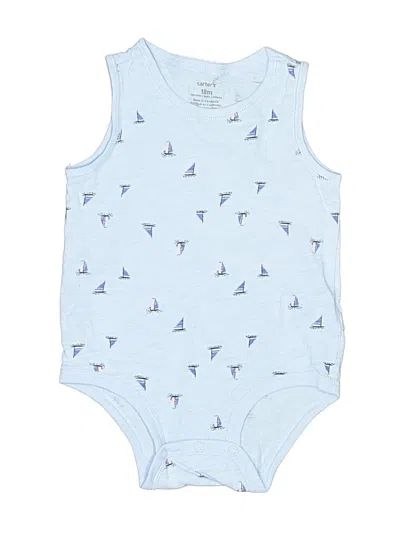Pre-owned Carter's Kids' Short Sleeve Onesie In Blue