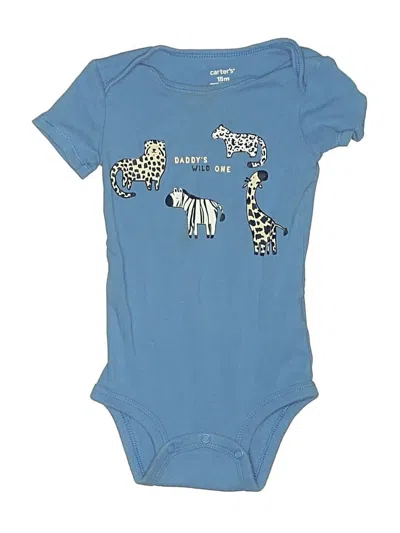 Pre-owned Carter's Kids' Short Sleeve Onesie In Blue