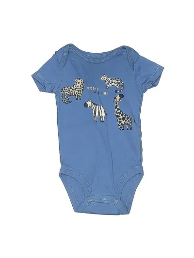 Pre-owned Carter's Babies' Short Sleeve Onesie In Blue
