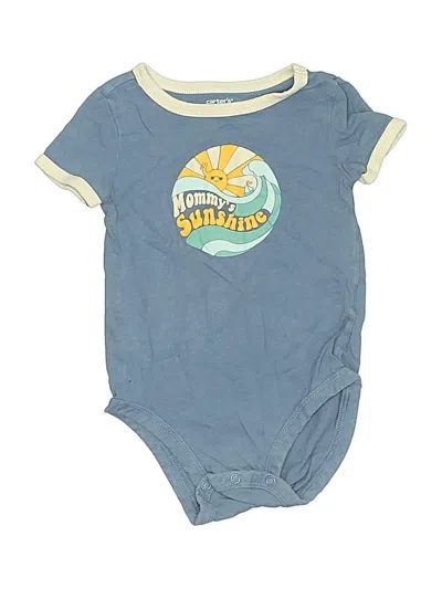 Pre-owned Carter's Kids' Short Sleeve Onesie In Blue