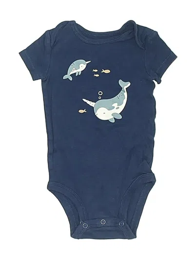 Pre-owned Carter's Babies' Short Sleeve Onesie In Blue