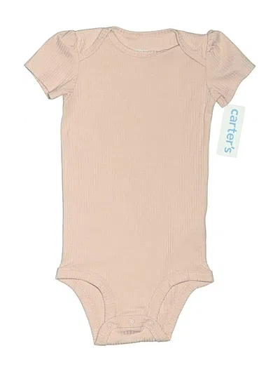 Pre-owned Carter's Kids' Short Sleeve Onesie In Brown