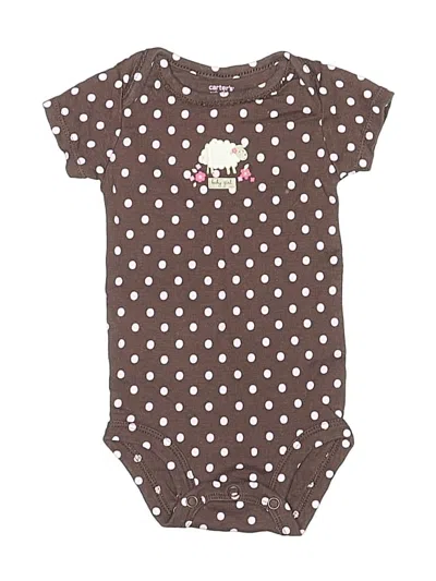 Pre-owned Carter's Babies' Short Sleeve Onesie In Brown