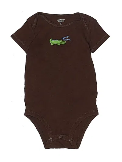 Pre-owned Carter's Babies' Short Sleeve Onesie In Brown