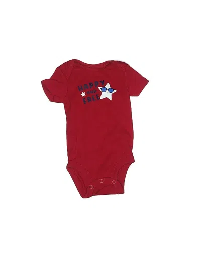 Pre-owned Carter's Babies' Short Sleeve Onesie In Burgundy
