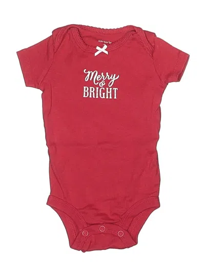 Pre-owned Carter's Babies' Short Sleeve Onesie In Burgundy