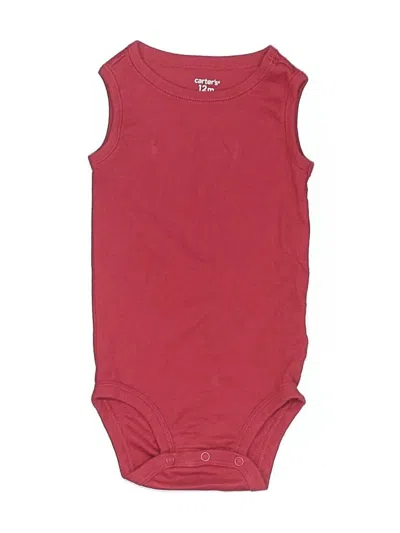 Pre-owned Carter's Babies' Short Sleeve Onesie In Burgundy