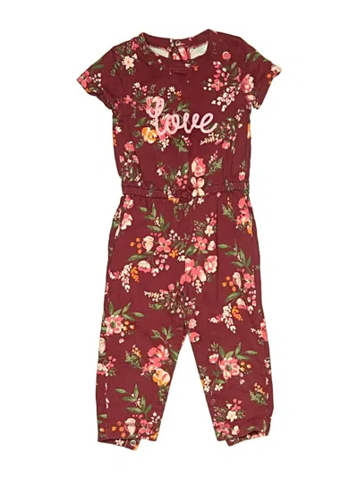 Pre-owned Carter's Kids' Short Sleeve Onesie In Burgundy