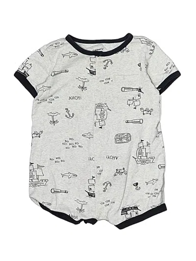 Pre-owned Carter's Kids' Short Sleeve Onesie In Gray