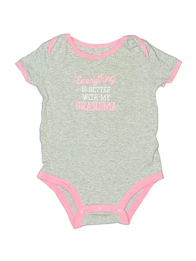 Pre-owned Carter's Babies' Short Sleeve Onesie In Gray