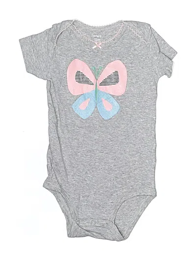 Pre-owned Carter's Babies' Short Sleeve Onesie In Gray