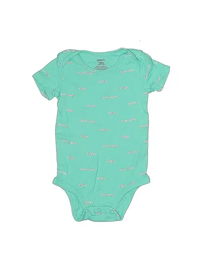 Pre-owned Carter's Babies' Short Sleeve Onesie In Green