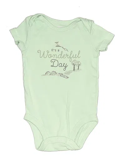 Pre-owned Carter's Babies' Short Sleeve Onesie In Green