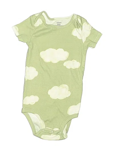 Pre-owned Carter's Kids' Short Sleeve Onesie In Green