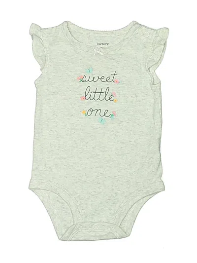 Pre-owned Carter's Babies' Short Sleeve Onesie In Green