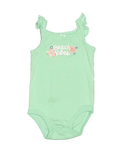 Pre-owned Carter's Babies' Short Sleeve Onesie In Green