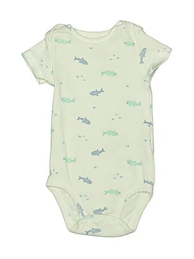 Pre-owned Carter's Babies' Short Sleeve Onesie In Green