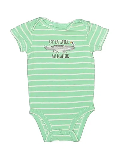 Pre-owned Carter's Babies' Short Sleeve Onesie In Green