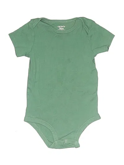 Pre-owned Carter's Kids' Short Sleeve Onesie In Green