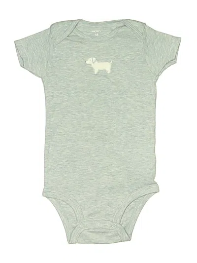 Pre-owned Carter's Kids' Short Sleeve Onesie In Green