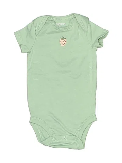 Pre-owned Carter's Babies' Short Sleeve Onesie In Green
