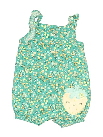 Pre-owned Carter's Babies' Short Sleeve Onesie In Green