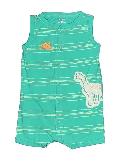 Pre-owned Carter's Kids' Short Sleeve Onesie In Green