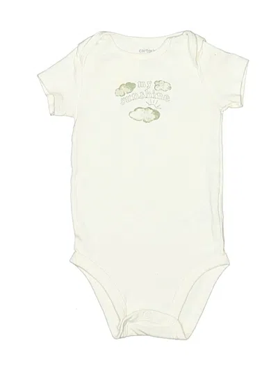 Pre-owned Carter's Babies' Short Sleeve Onesie In Ivory