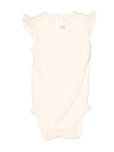 Pre-owned Carter's Kids' Short Sleeve Onesie In Ivory