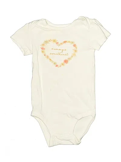 Pre-owned Carter's Babies' Short Sleeve Onesie In Ivory
