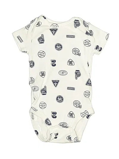 Pre-owned Carter's Babies' Short Sleeve Onesie In Ivory