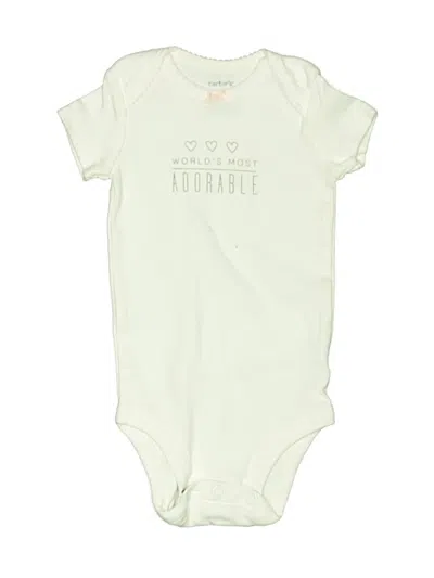Pre-owned Carter's Babies' Short Sleeve Onesie In Ivory