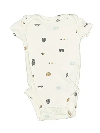 Pre-owned Carter's Babies' Short Sleeve Onesie In Ivory