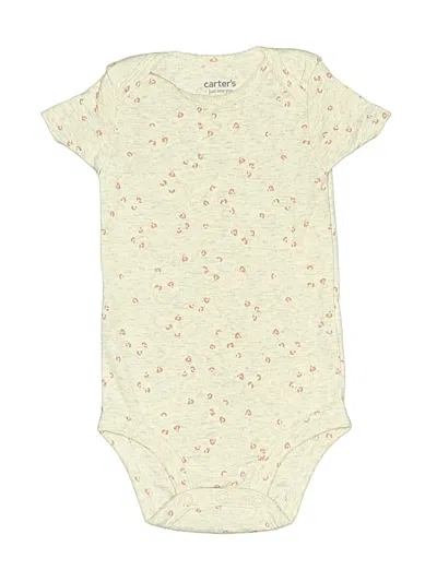 Pre-owned Carter's Babies' Short Sleeve Onesie In Ivory