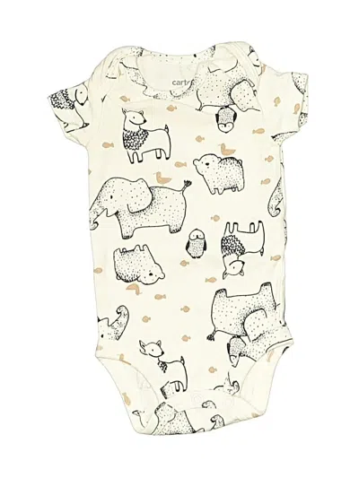 Pre-owned Carter's Babies' Short Sleeve Onesie In Ivory