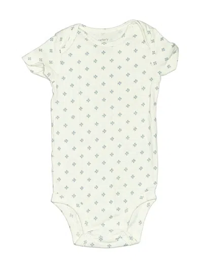 Pre-owned Carter's Babies' Short Sleeve Onesie In Ivory