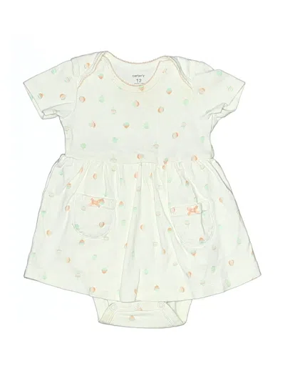 Pre-owned Carter's Babies' Short Sleeve Onesie In Ivory