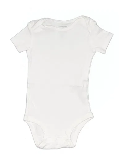 Pre-owned Carter's Babies' Short Sleeve Onesie In Ivory