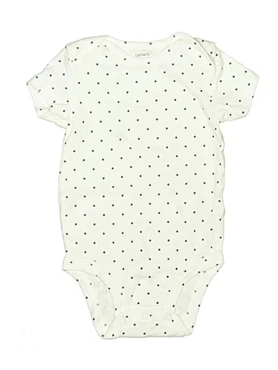 Pre-owned Carter's Babies' Short Sleeve Onesie In Ivory