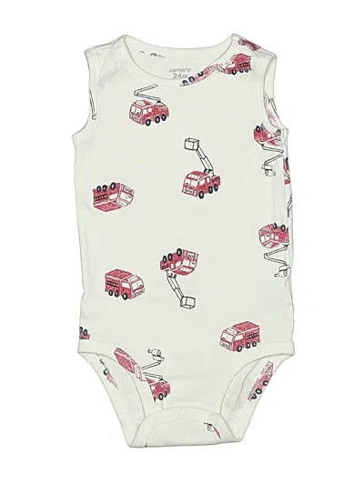 Pre-owned Carter's Kids' Short Sleeve Onesie In Ivory